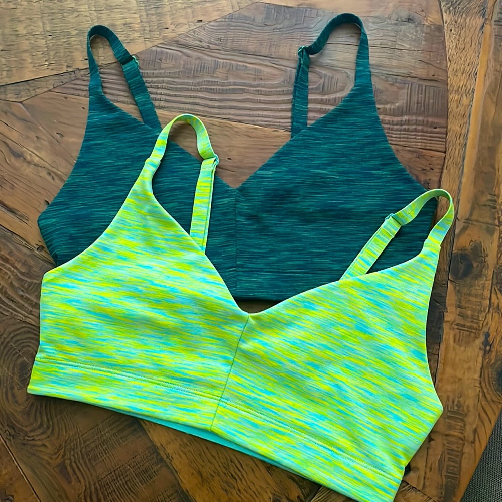 Super Rare!!! OUTDOOR VOICES Flow Bralette bundle in Aruba&Forest color Size S